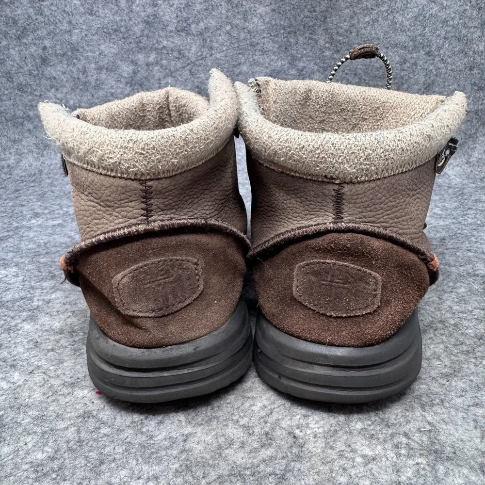 Hey Dude Mens 11 Bradley Boot Leather Brown Wool Lining Moc Toe Chukka Boots